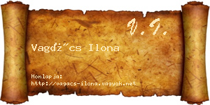 Vagács Ilona névjegykártya
